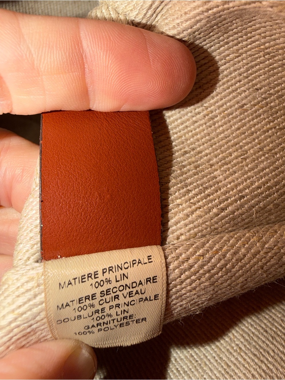 Chloé Beige Canvas Tote with Branded Cream Straps and Brown Trim - Picture 8 of 12